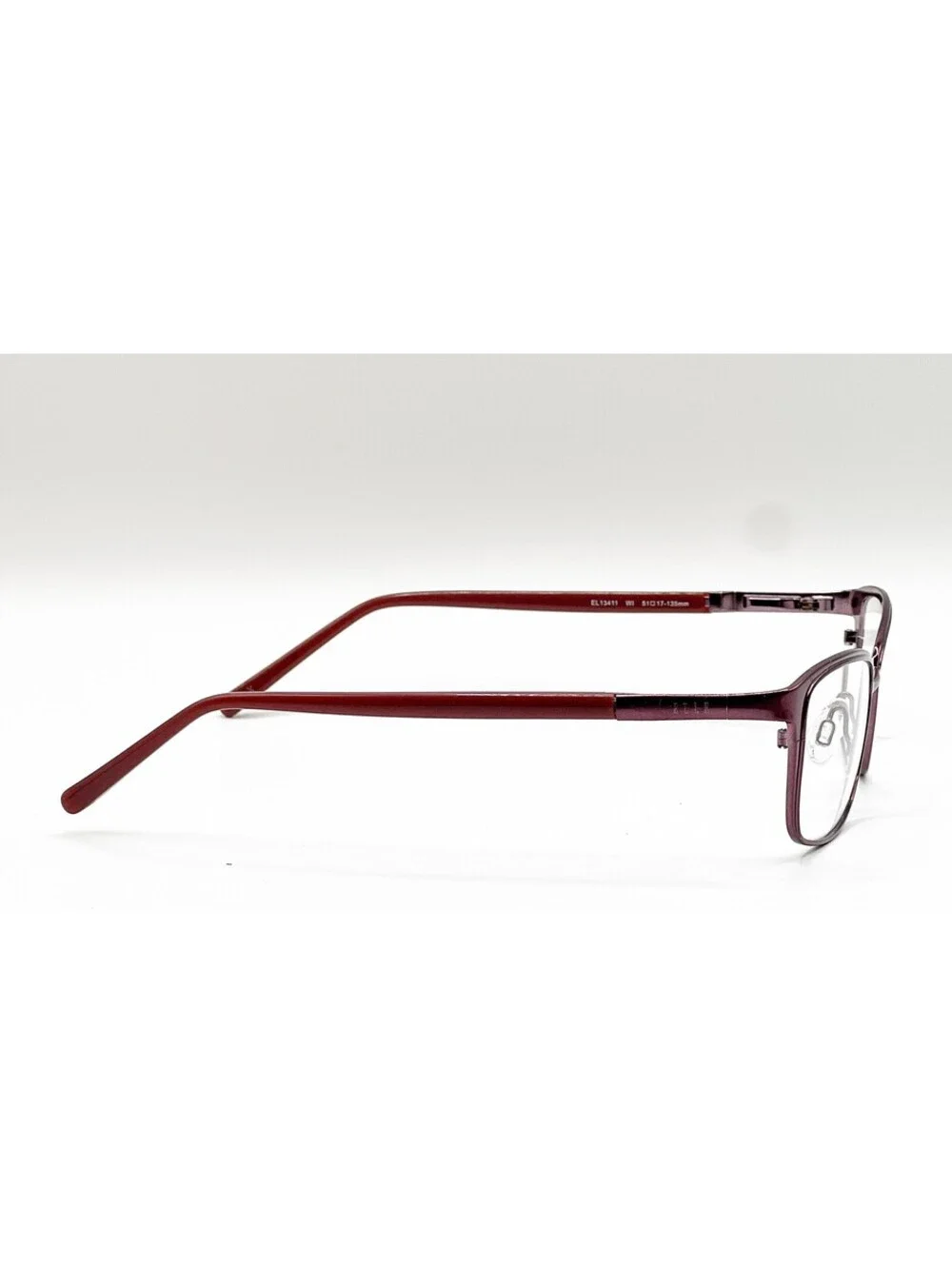 Elle EL13411 WI Wine Rectangle Authentic Eyeglass Frames 51-17-135